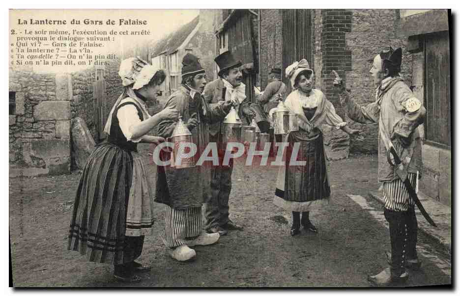 CPA Folklore La lanterne du gars de Falaise 