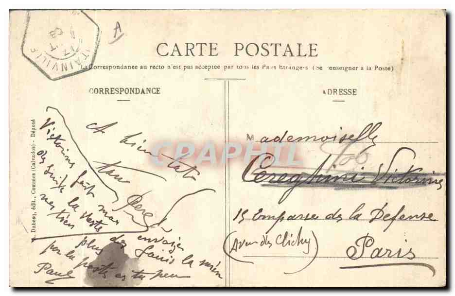 CPA Folklore Normandie La mere et sa fille — Verso