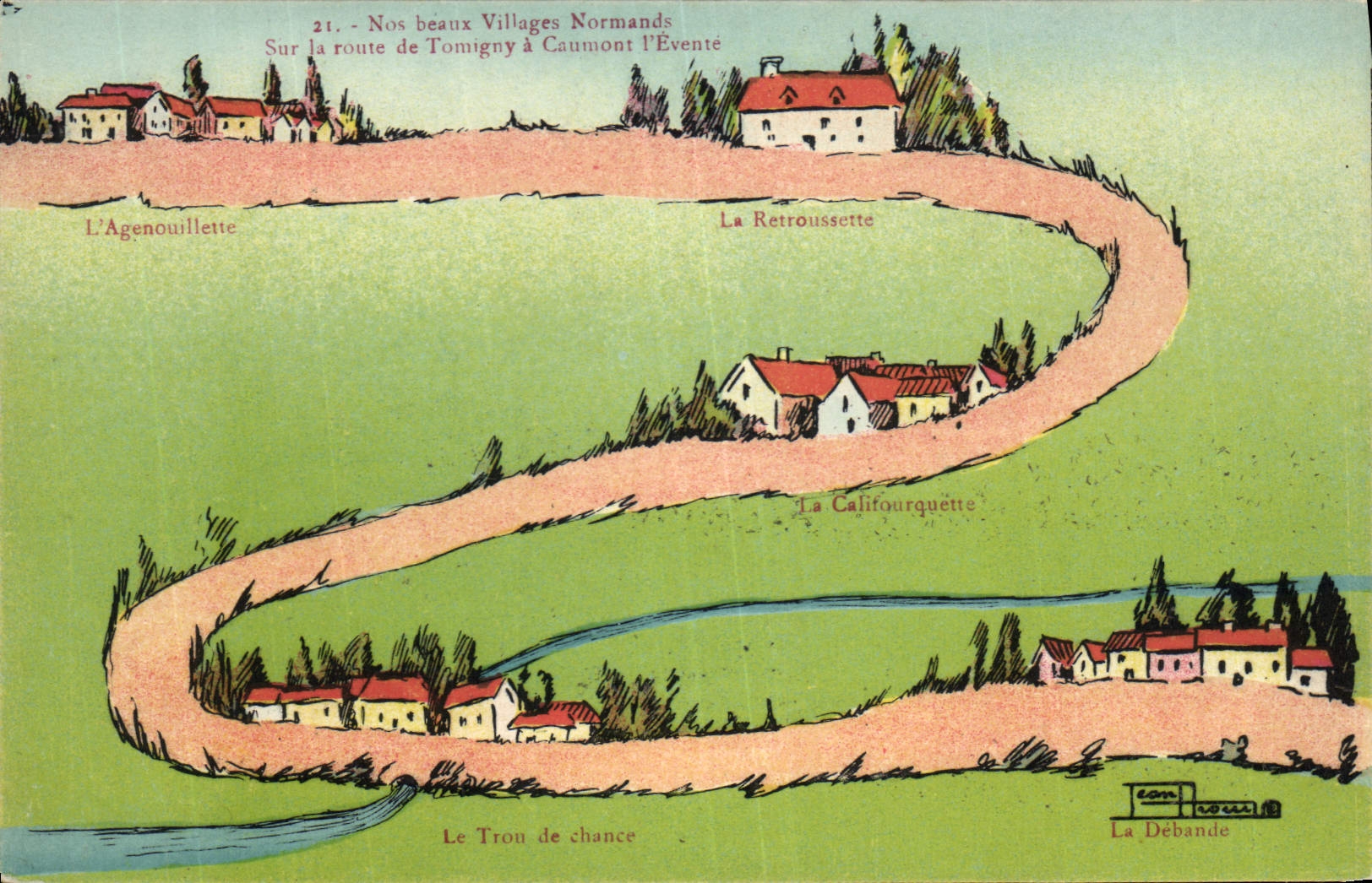 Villages Normands — Sur la route de Tomigny à Caumont l'Éventé — Éditeur E. B. NIER