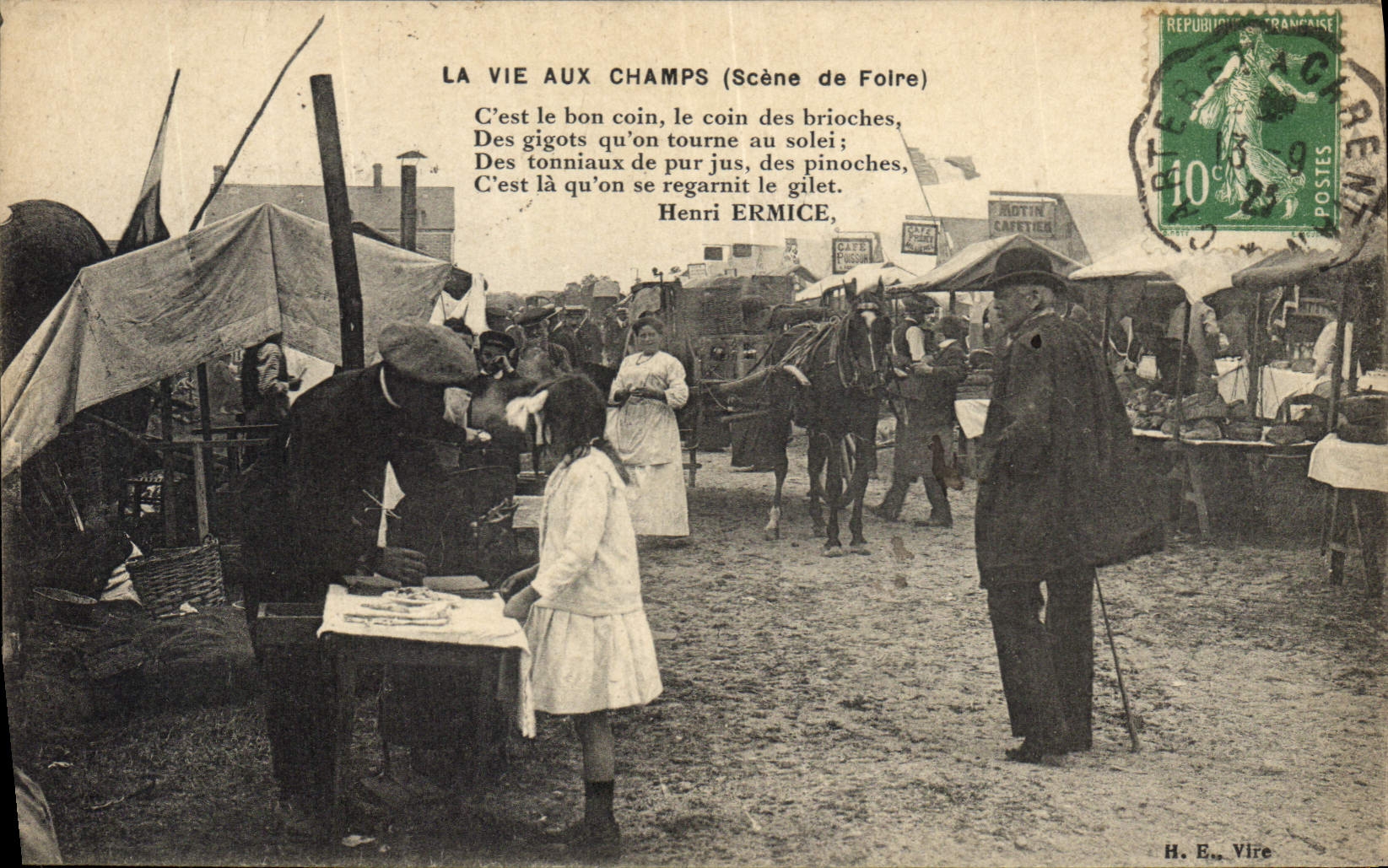 La Vie aux Champs (Scène de Folre) — Henri Ermice — H. E., Vire