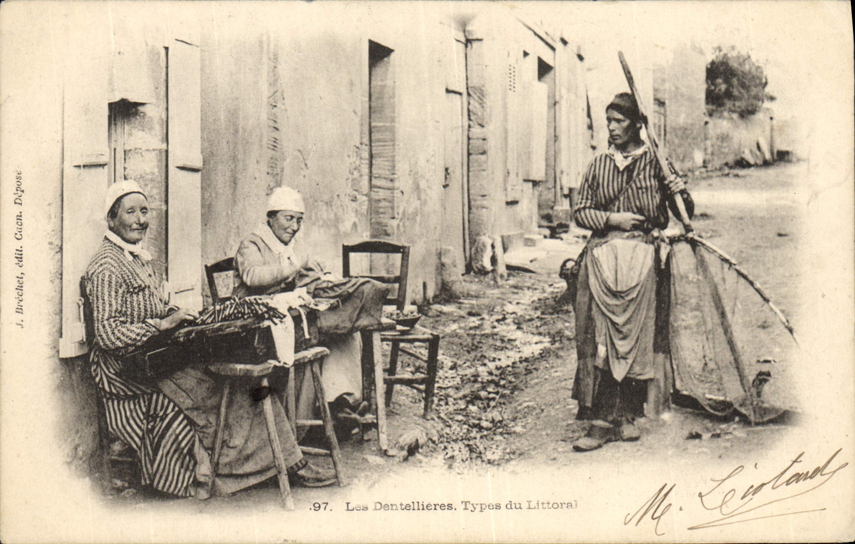 Les Dentellières. Types du Littoral — J. Brechet, édit. Cuan. Dépose. N°97