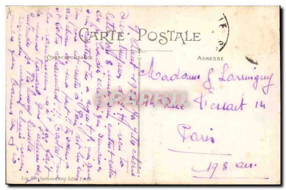 CPA Folklore En route pour le marche Normandie — Verso