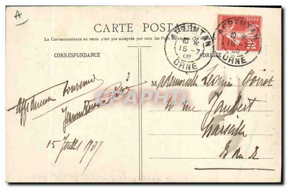 CPA Folklore Normandie Etudes de costumes Jeune fille de Lisieux  — Verso