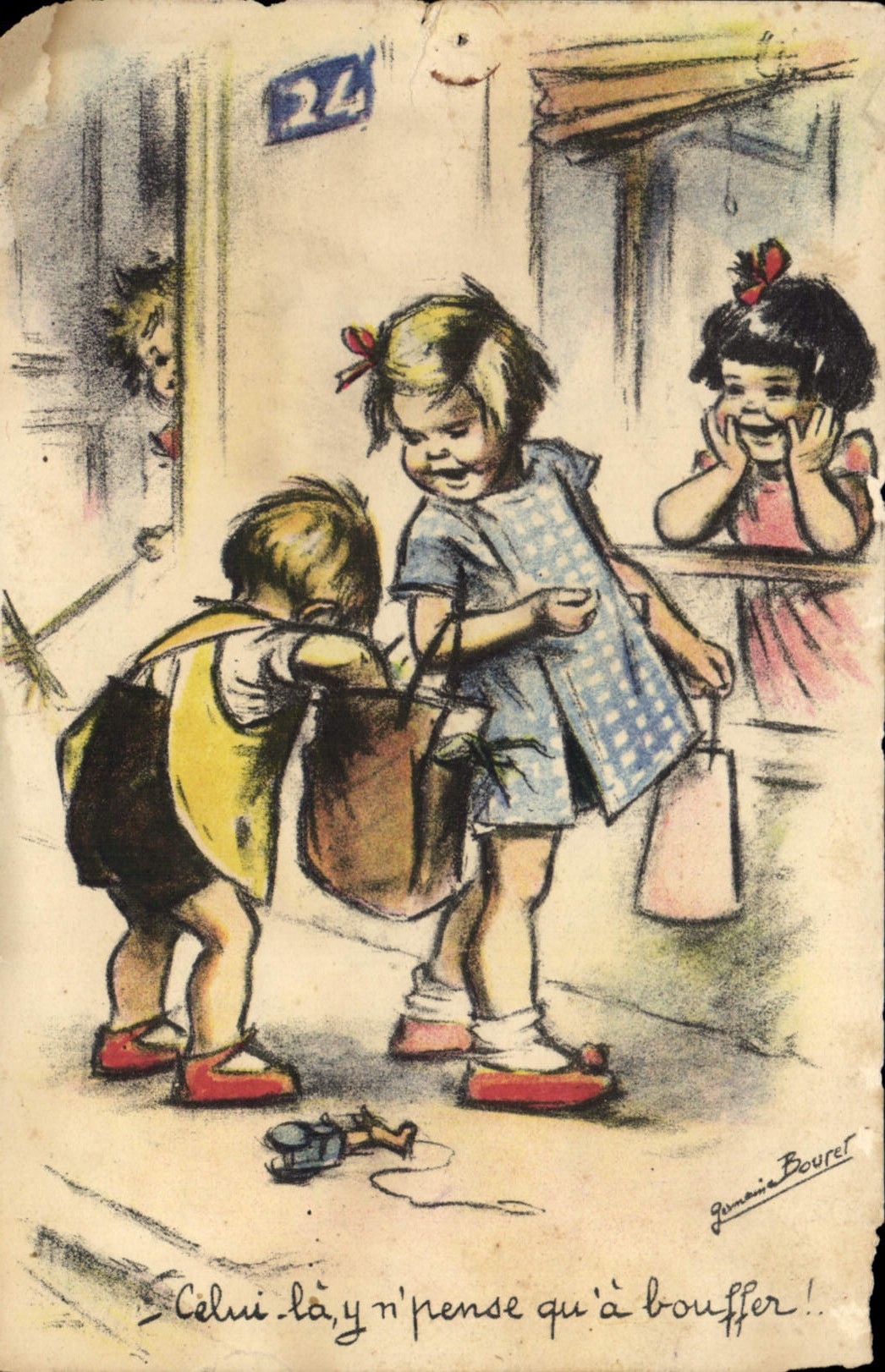 CPA Fantaisie Illustrateur Germaine Bouret Enfants