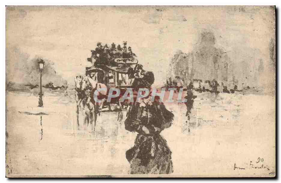CPA Fantaisie Illustrateur Femme Henri Boutez Paris Attelage