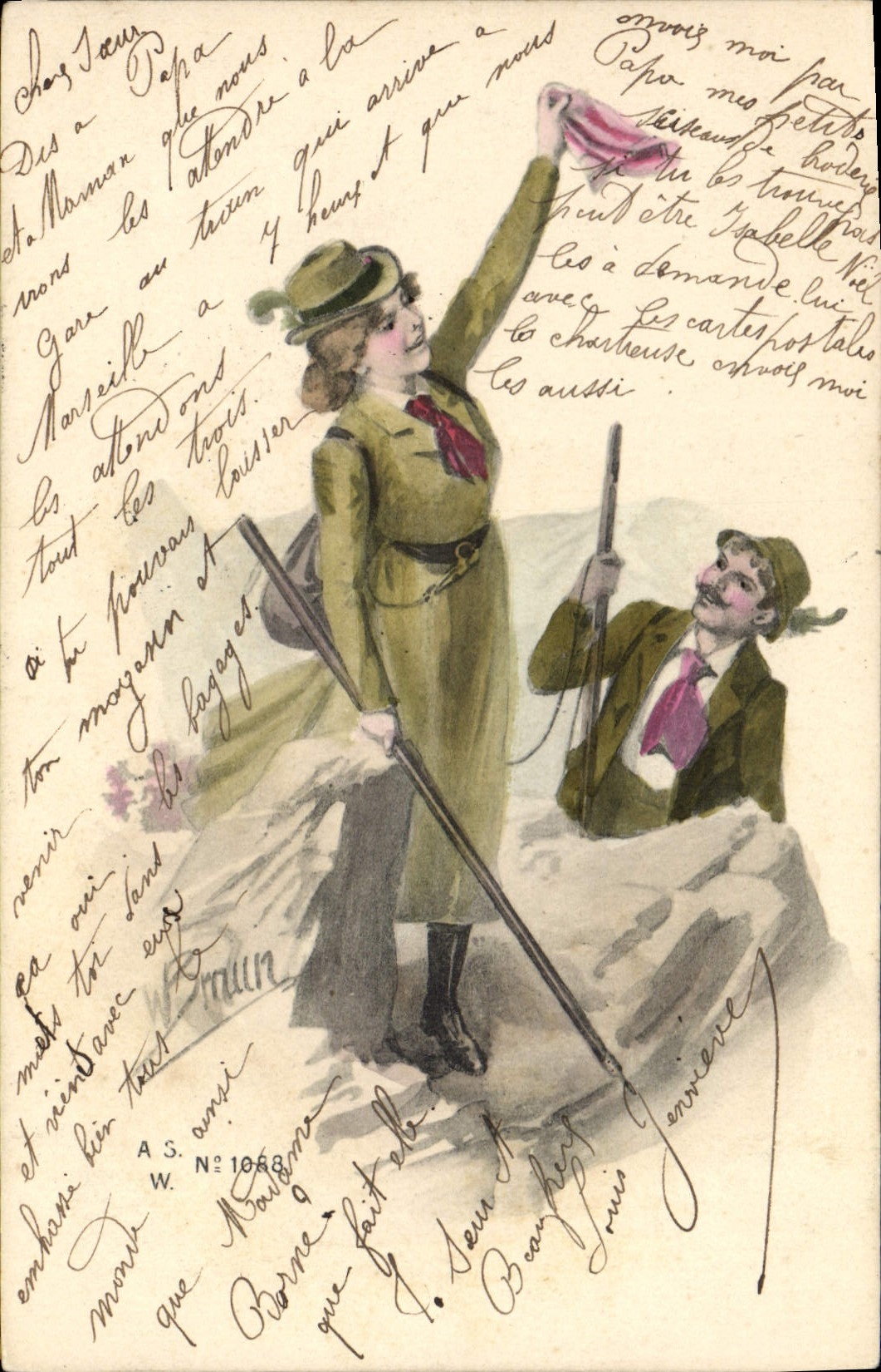 CPA Fantaisie Illustrateur Femme Braur Chasse Chasseur
