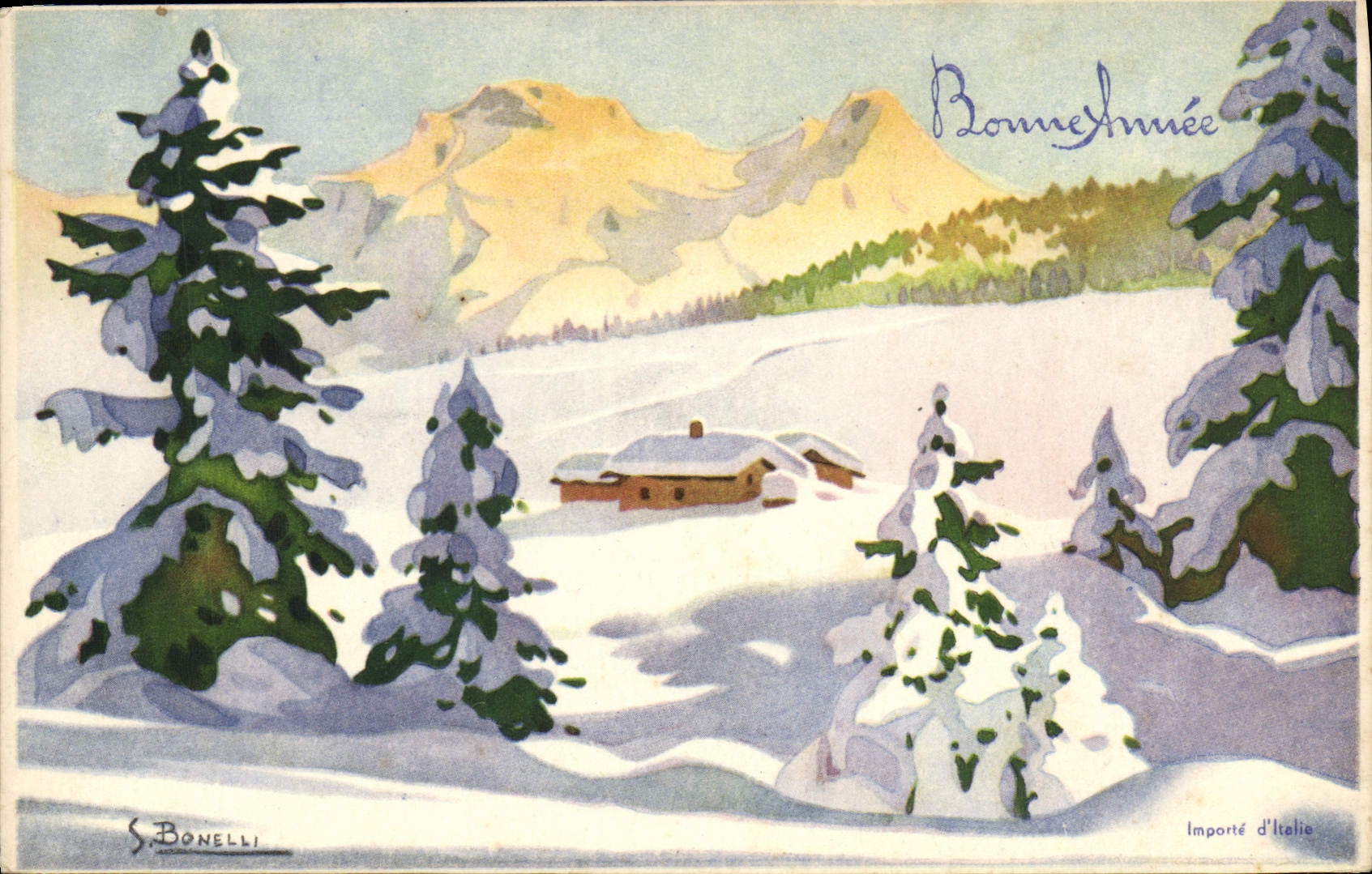 CPA Fantaisie Illustrateur Bonelli Bonne Annee
