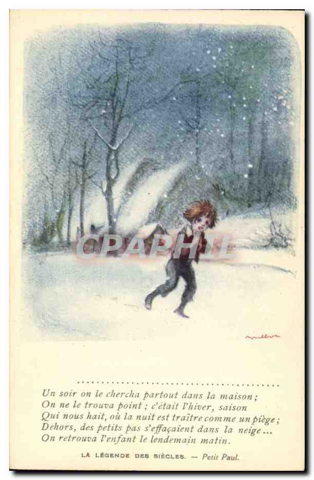 CPA Fantaisie Illustrateur Poulbot Victor Hugo La legende des siecles Petit Paul