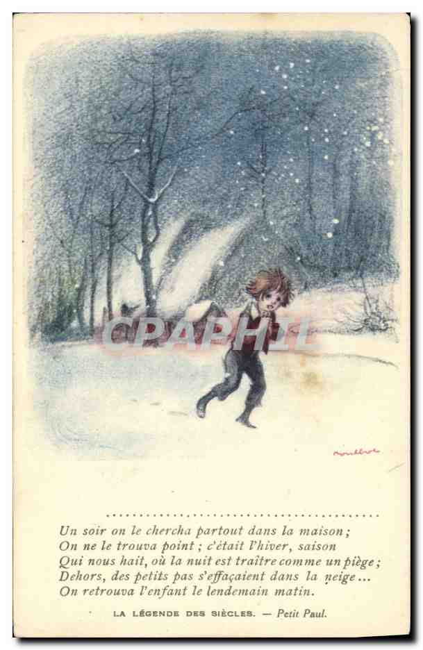 CPA Fantaisie Illustrateur Poulbot Victor Hugo La legende des siecles Petit Paul