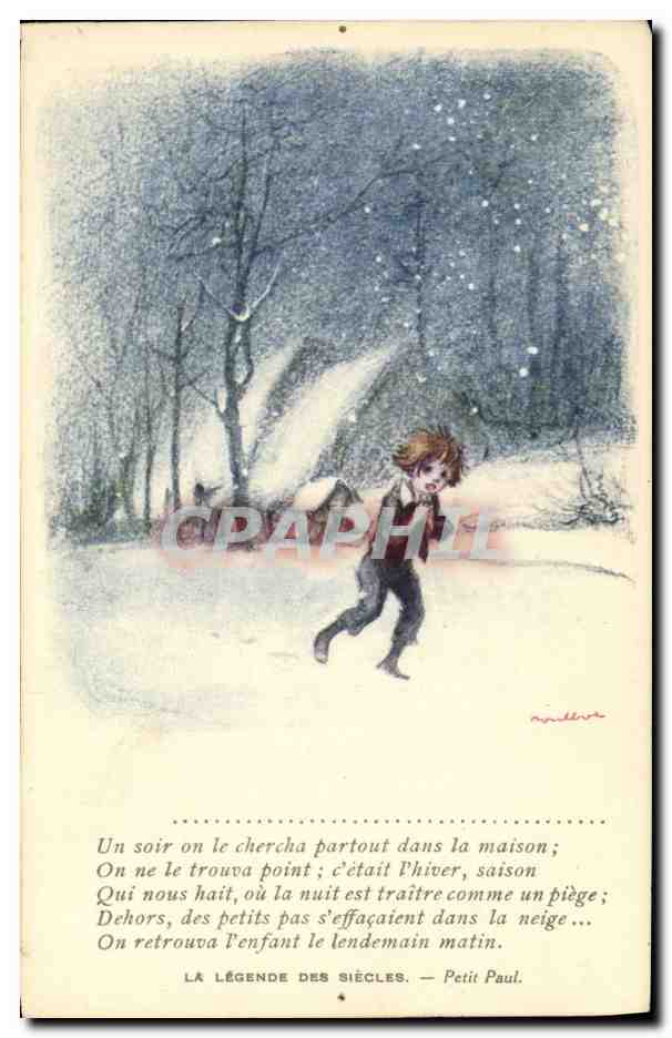 CPA Fantaisie Illustrateur Poulbot Victor Hugo La legende des siecles Petit Paul
