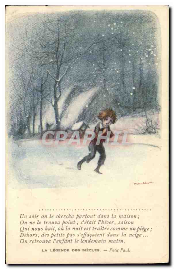 CPA Fantaisie Illustrateur Poulbot Victor Hugo La legende des siecles Petit Paul