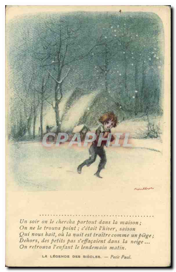 CPA Fantaisie Illustrateur Poulbot Victor Hugo La legende des siecles Petit Paul