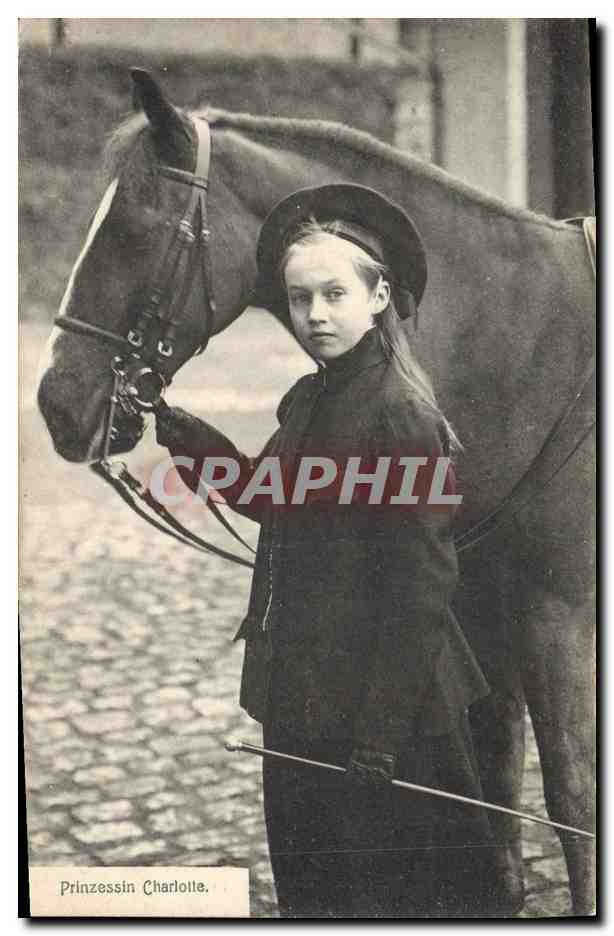 Prinzessin Charlotte — avec un cheval — éditeur Ch. Bernhoeft, Luxembourg, n° 858