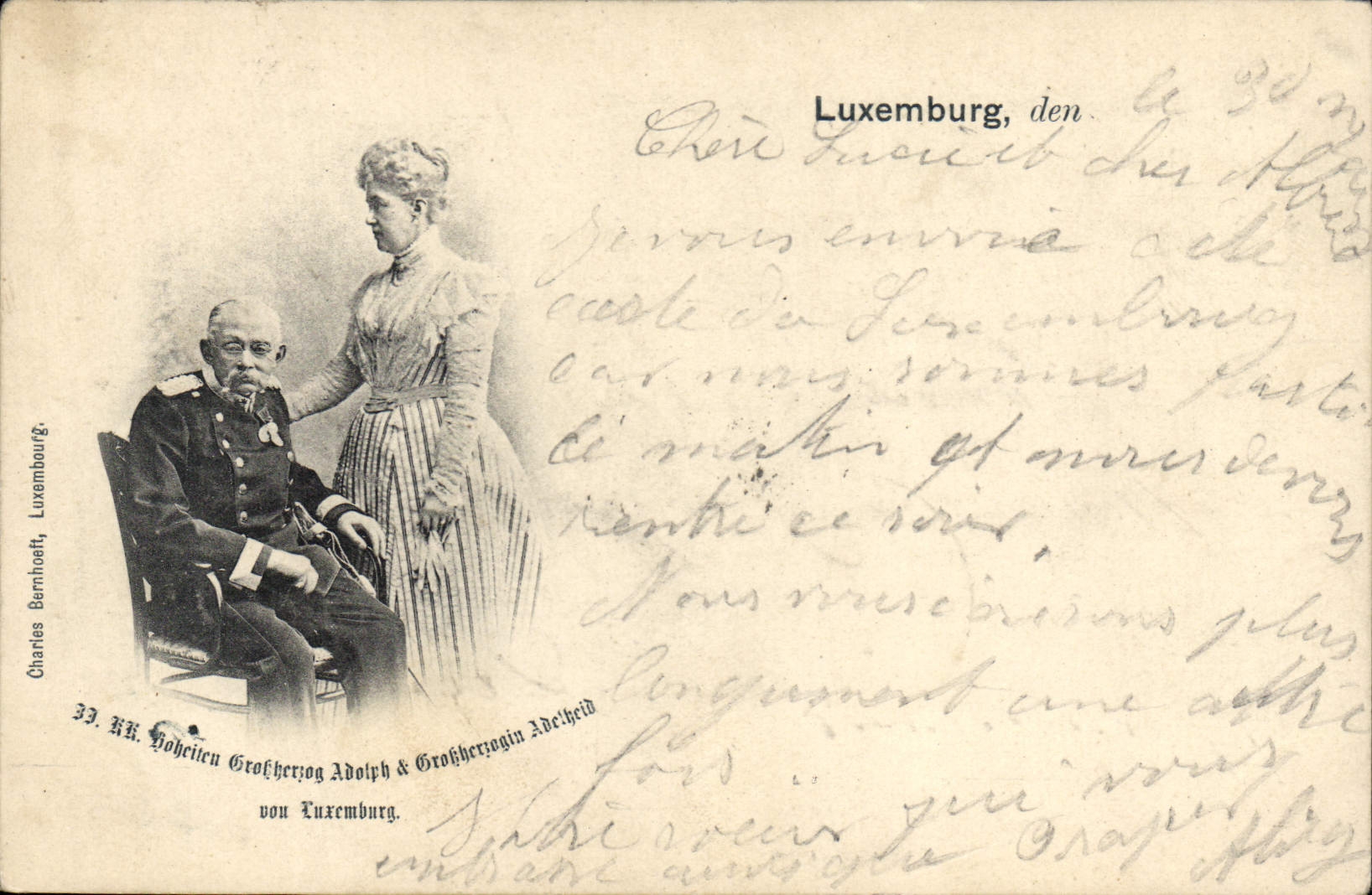 Adolphe, Grand-Duc de Luxembourg & Adelheid, Grand-Duchesse de Luxembourg — Charles Bernhoft, Luxembourgeois, n°33 - Recto