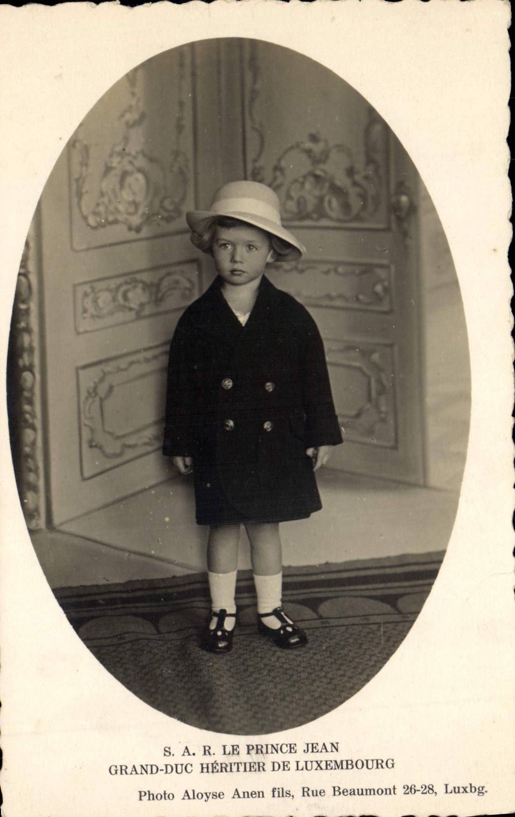 Le Prince Jean, Grand-Duc Héritier de Luxembourg — Photo Aloyse Anen fils, Rue Beaumont 26-28, Luxbg.