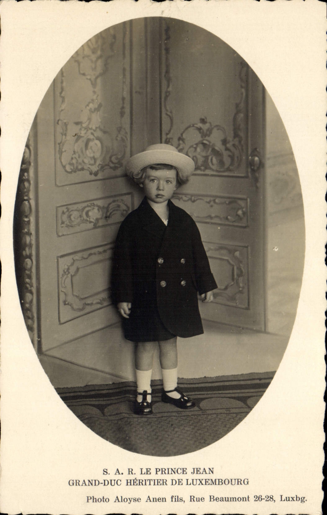 Prince Jean, Grand-Duc Héritier de Luxembourg — Photo Aloyse Anen fils, Rue Beaumont 26-28, Luxbg.