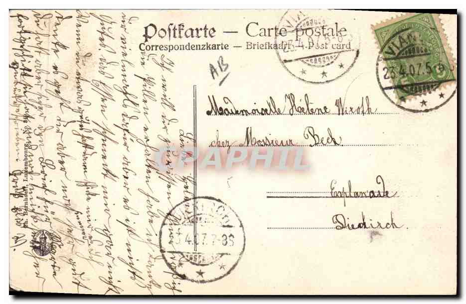 Prinzessin Antonia — En selle sur un cheval — Carte postale allemande — Reverso