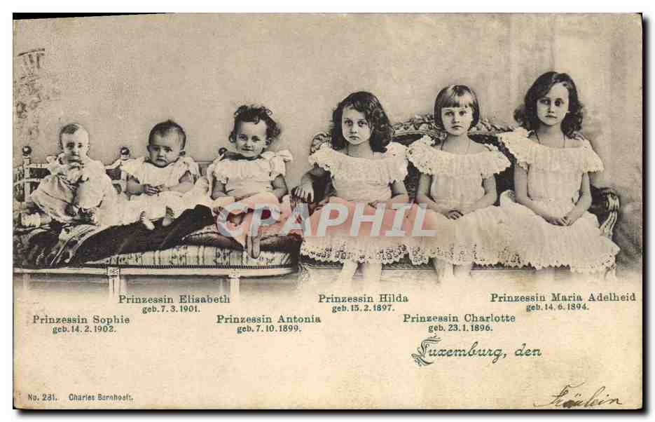 Prinzessinnen de Luxembourg — Prinzessin Sophie, Prinzessin Elisabeth, Prinzessin Antonia, Prinzessin Hilda, Prinzessin Charlotte, Prinzessin Maria Adelheid — Charles Burnhoet, No. 231