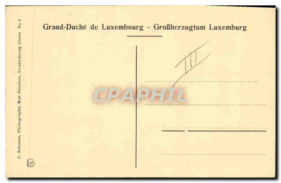 Vier luxemburgische Prinzessinnen — S.A.R. die Erbprinzessin Grand-Duchess Marie-Adélaïde — C. Schoren, Nr. 5 — Rückseite