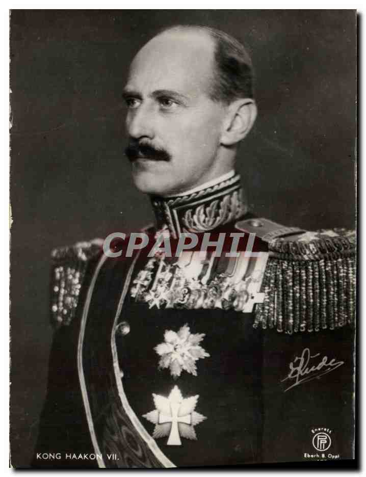 Kong Haakon VII — portrait en uniforme — Eberth & Oppi