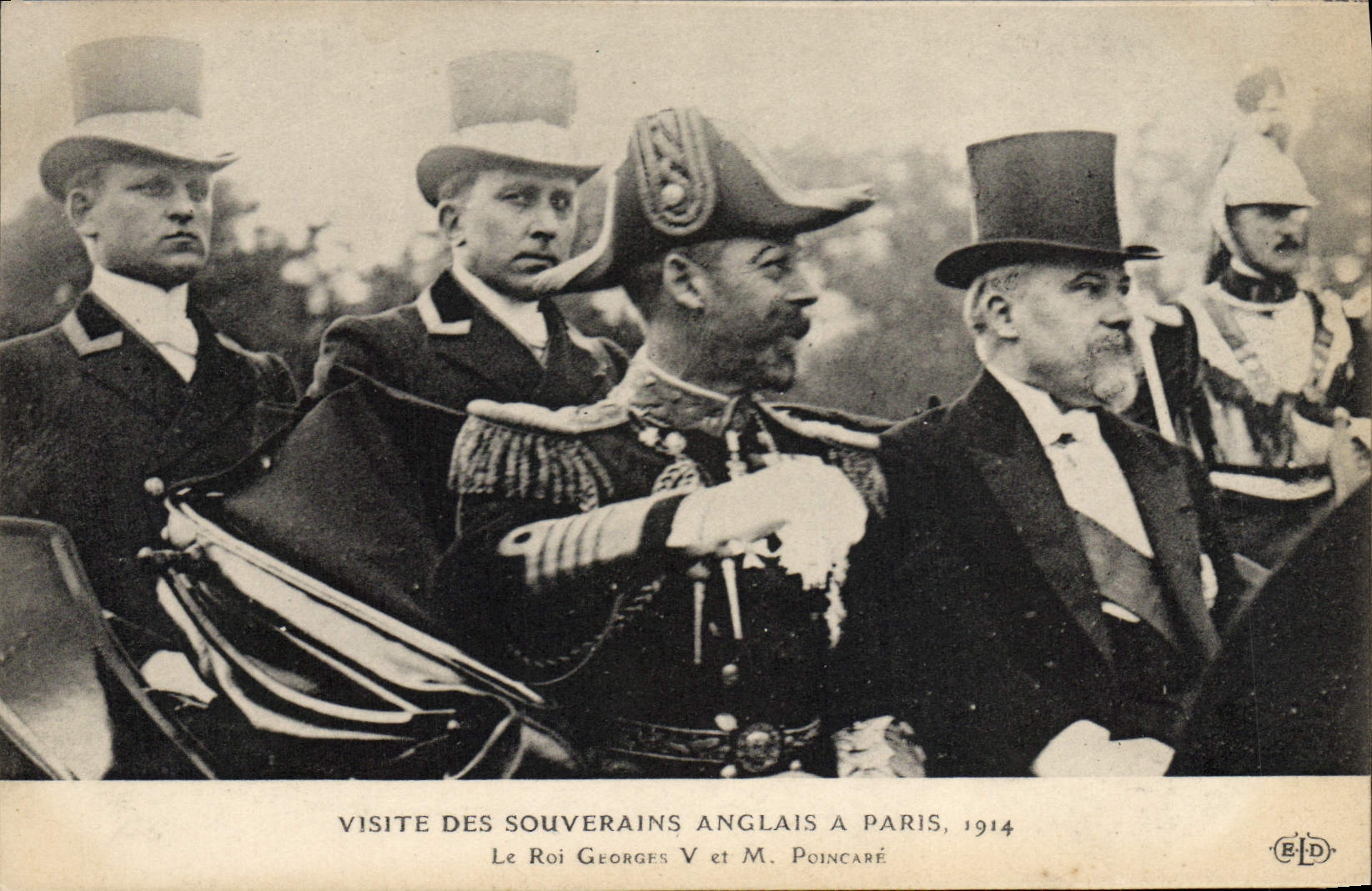 Visite des souverains anglais à Paris, 1914 — Le Roi Georges V et M. Poincaré — E.P.D.