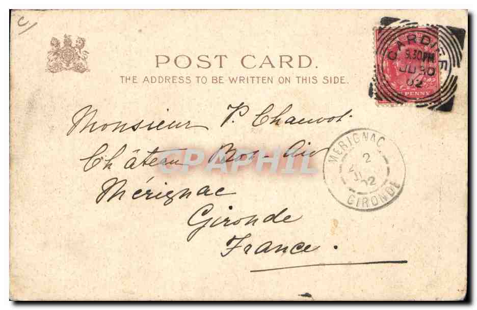 Roi Édouard VII — couronné le 26 juin 1902 — éditeur Reymell & Sons, série 67 — Reverso