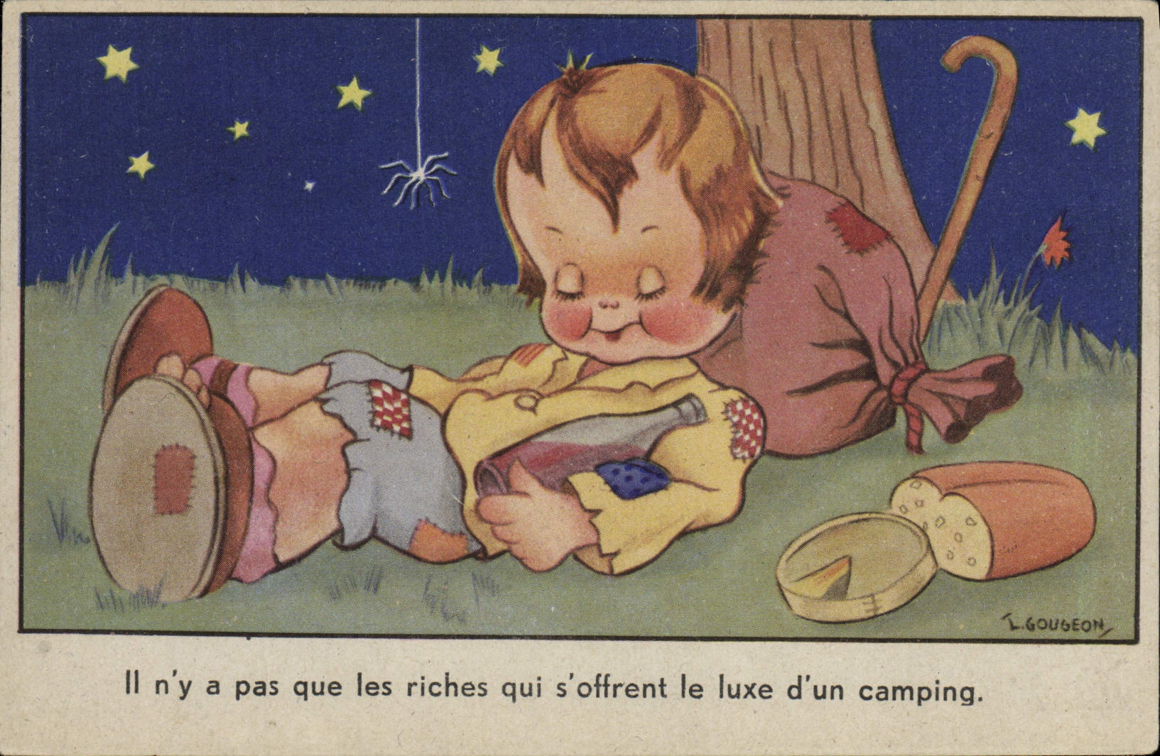 CPA Fantaisie Illustrateur Enfant Bouteille Alcool