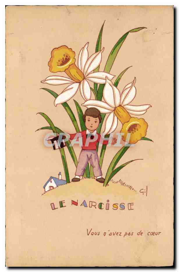 CPA Fantaisie Illustrateur Le Narcisse