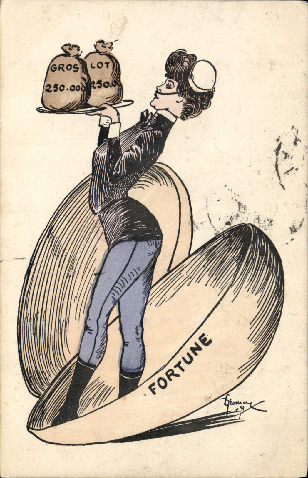 CPA Fantaisie Illustrateur Femme Fortune 