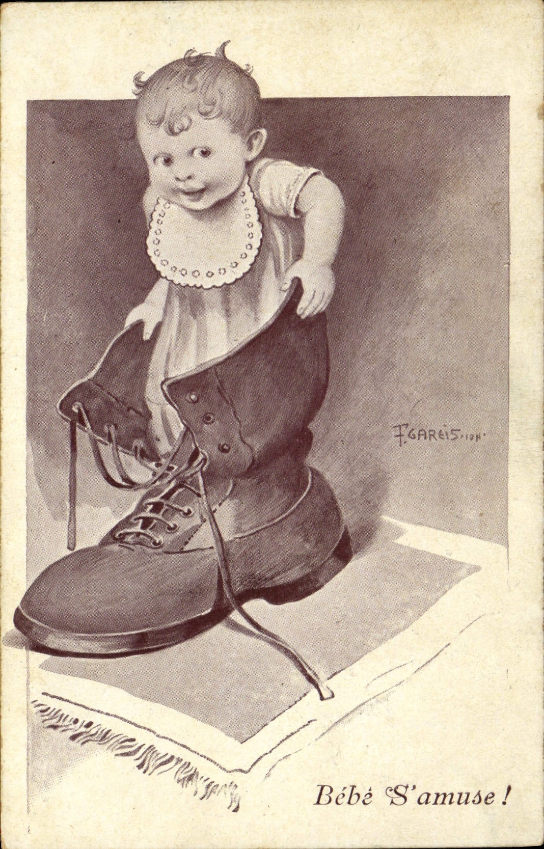 CPA Fantaisie Illustrateur Bebe s'amuse 