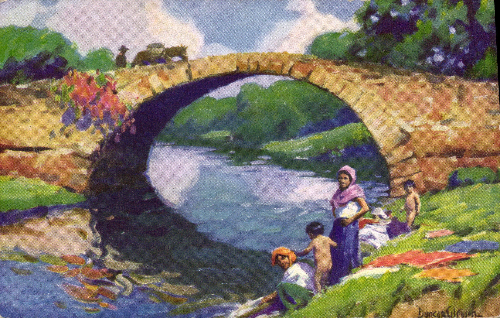 CPA Fantaisie Illustrateur Morgan's bridge at Old Panama