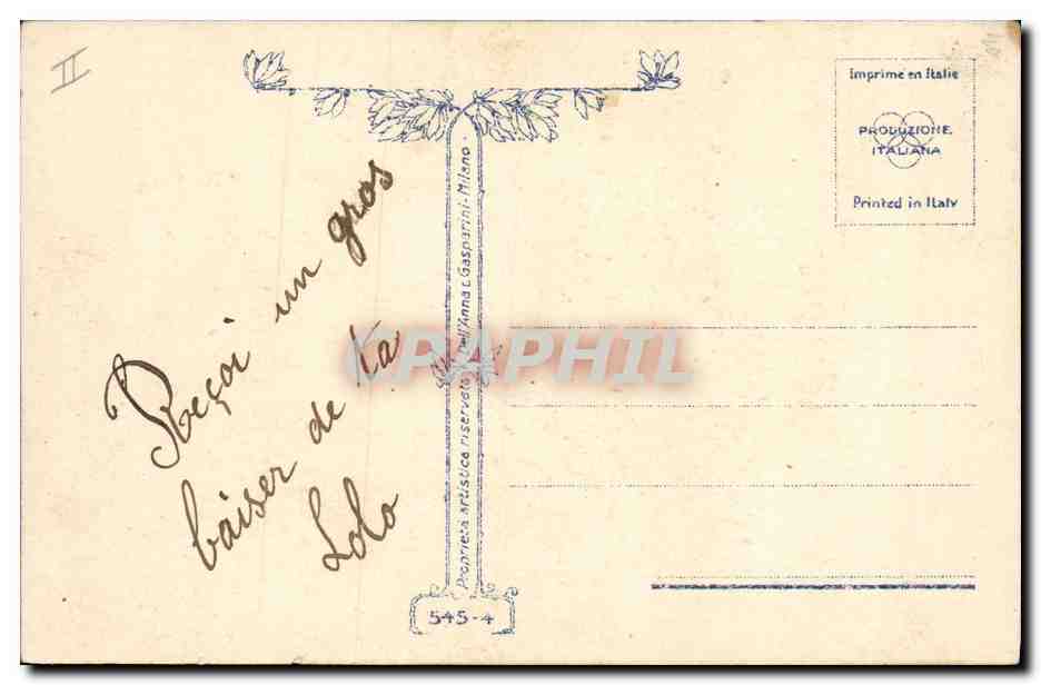 Deux enfants sur des cœurs — Poës Borelli — n° 545-4 — Reverso