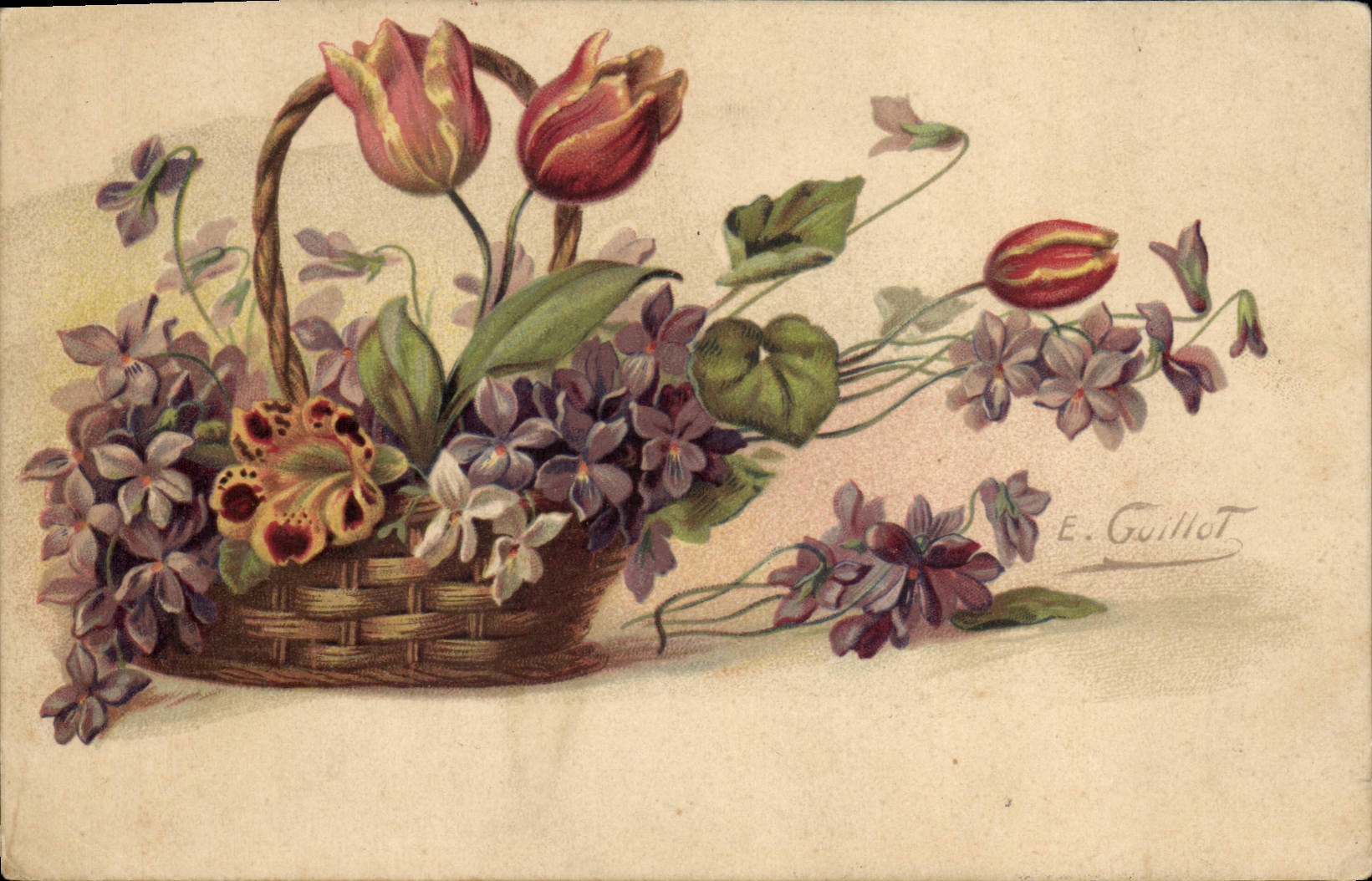 CPA Fantaisie Illustrateur Fleurs 