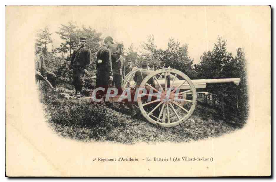 CPA Militaria 2eme regiment d'artillerie En batterie Au Villard de Lans 