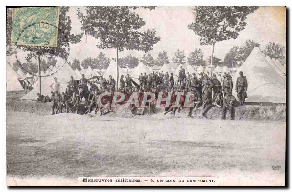 Manœuvres militaires — 4. Un coin du campement — Italie, n°4