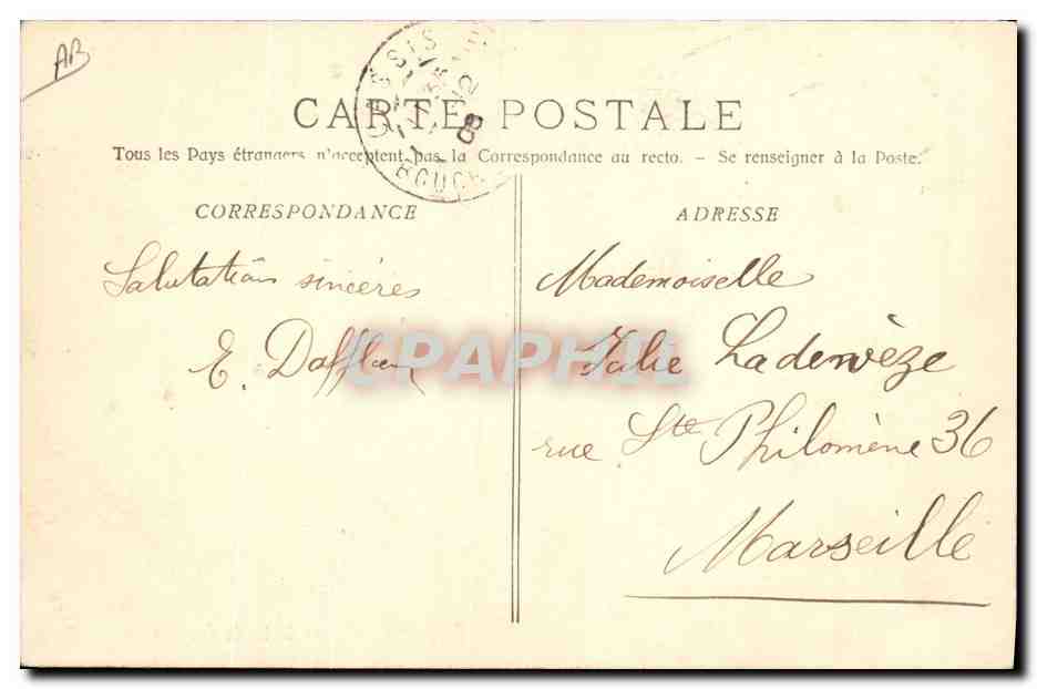 CPA Militaria Carpiagne Champ de tir de Carpagnion  — Rückseite