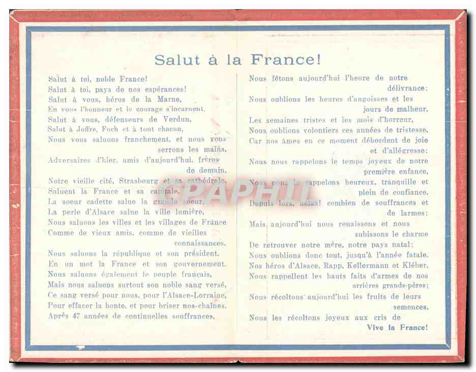 CPA double Militaria Vive l'entente  — Rückseite