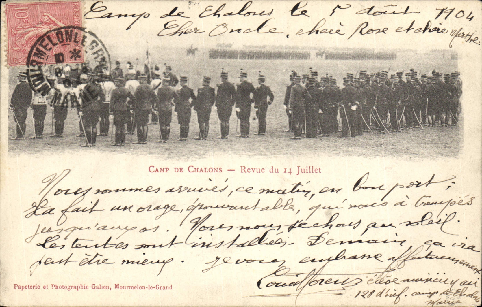 CPA Militaria Camp de Chalons Revue du 14 Juillet 