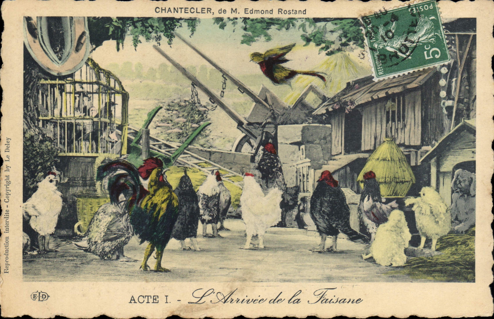 CPA Edmond Rostand Chantecler L'arrivee de la faisane