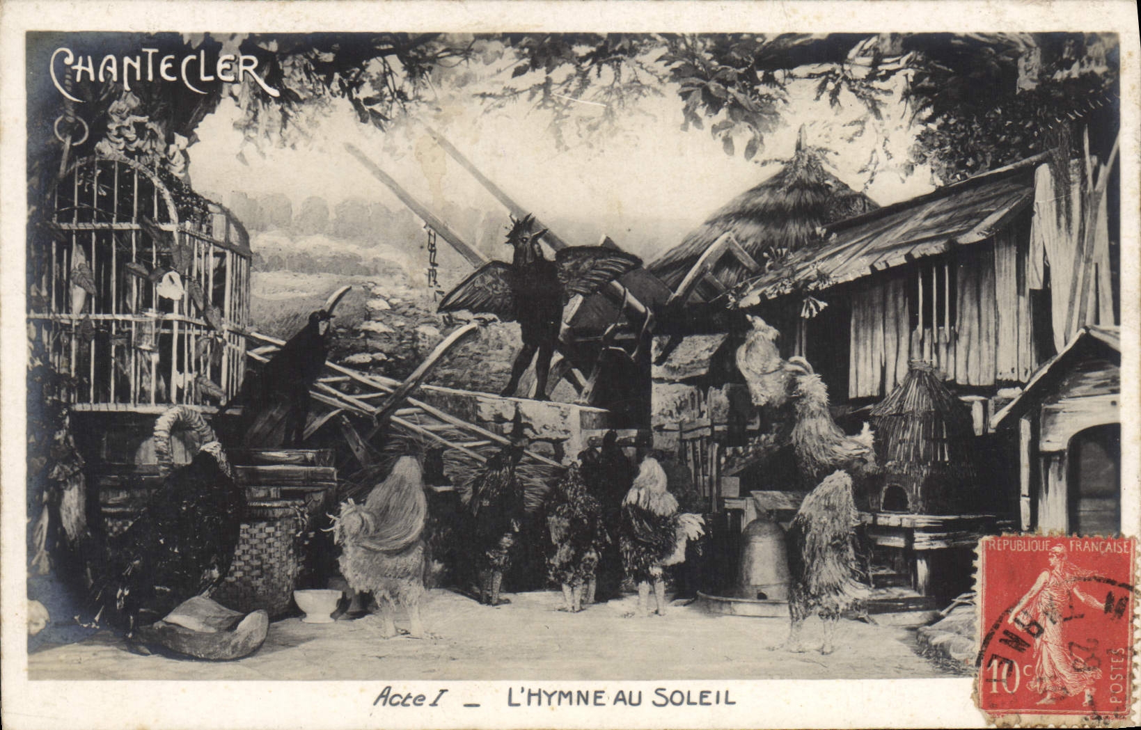 CPA Edmond Rostand Chantecler L'hymne au soleil
