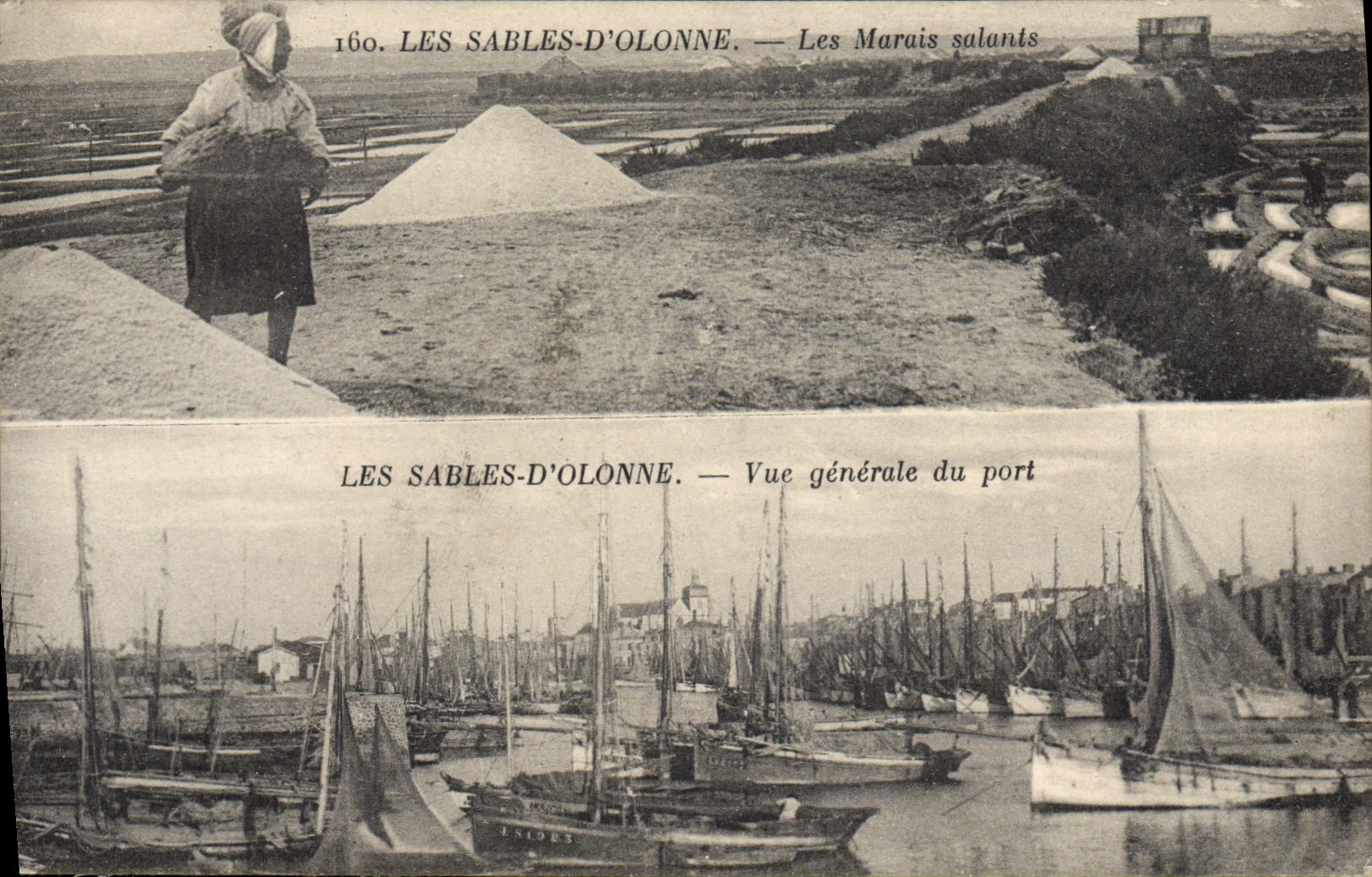Les Sables-d'Olonne — Les Marais salants et Vue générale du port