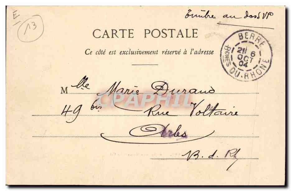 CPA Folklore Marais Salants Berre Les Salins Maisons de sel — Rückseite