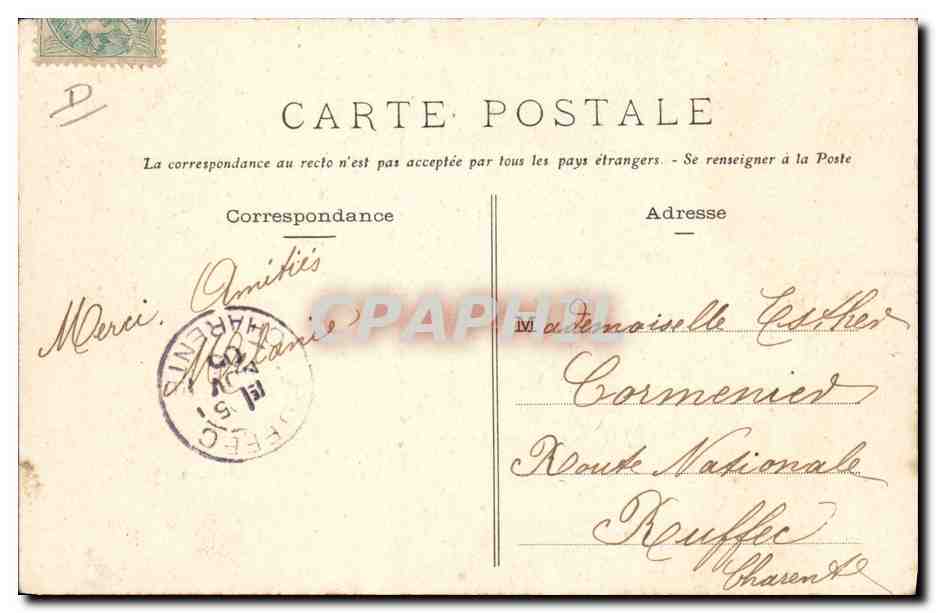 CPA Folklore Marais Salants Saille Paludiers de la mission Ane Mule — Rückseite