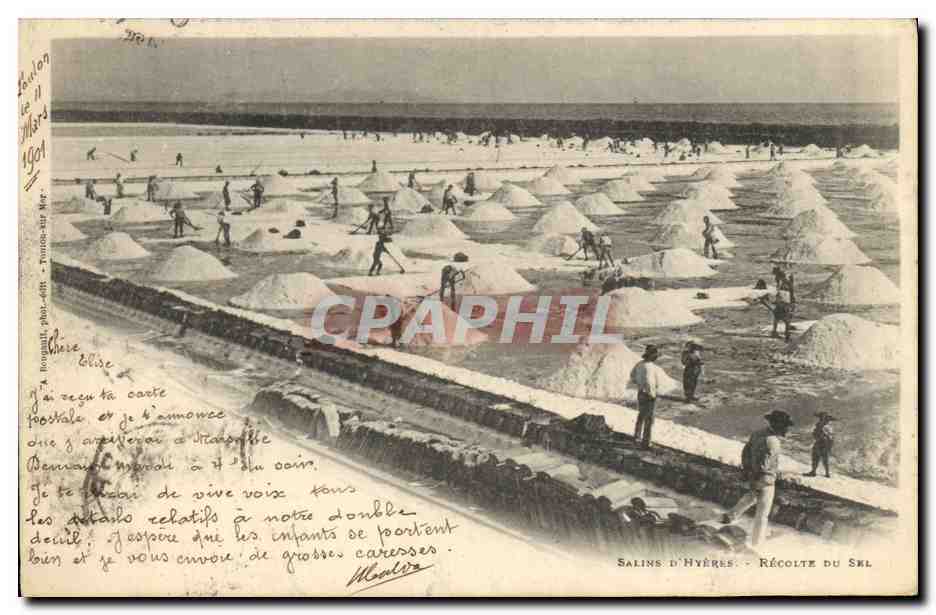 CPA Folklore Marais Salants Salins D'Hyeres Recolte de sel