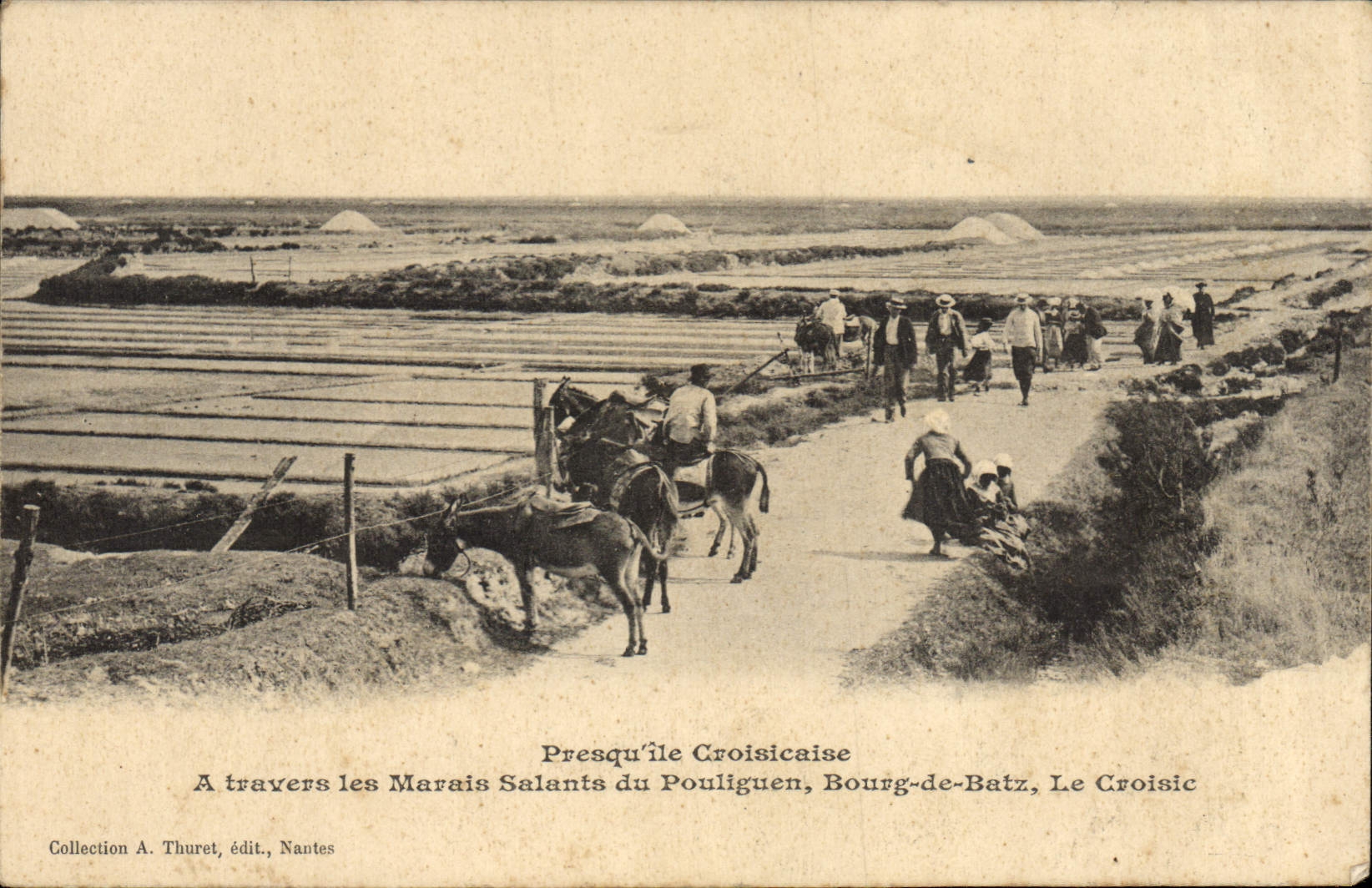 Presqu'île Croisicaise — A travers les Marais Salants du Pouliguen, Bourg-de-Batz, Le Croisic — Collection A. Thuret, édit., Nantes