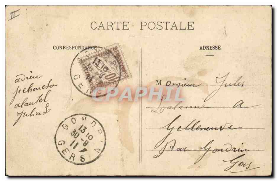CPA Banque Caisse d'Epargne et place Marengo Angouleme  — Rückseite