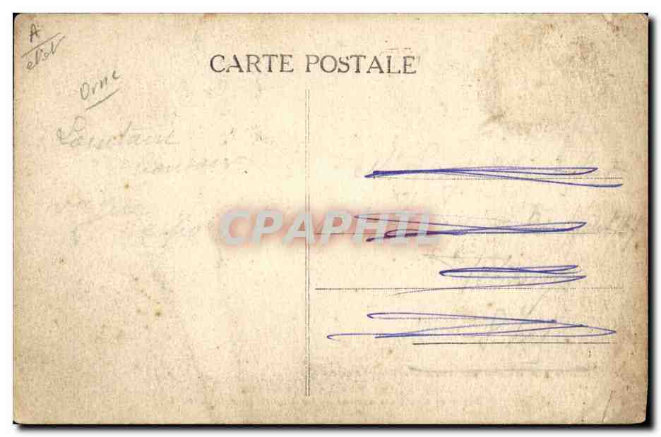 CPA Folklore Normandie Le depart pour le marche  — Verso
