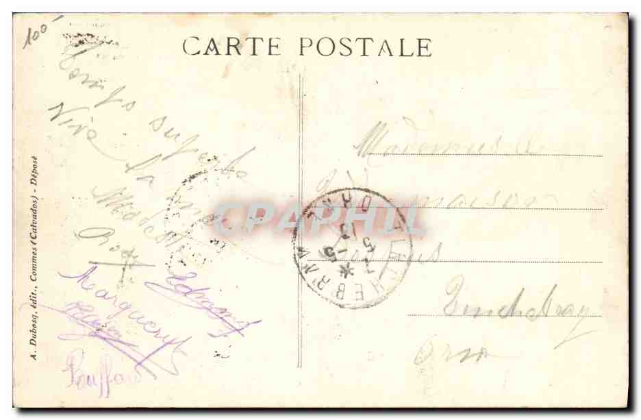 CPA Folklore Excursion en Normandie Automobile  — Verso