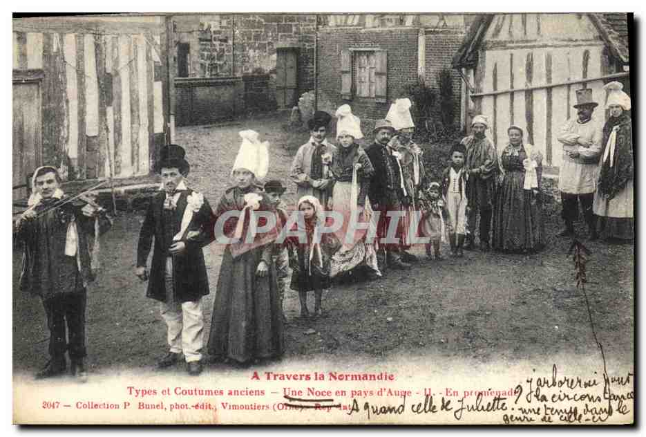 CPA Folklore Normandie Une noce en pays d'Auge Mariage