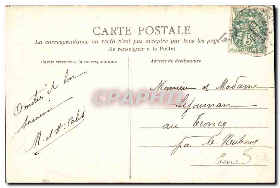 CPA Folklore Normandie Pommes  — Verso